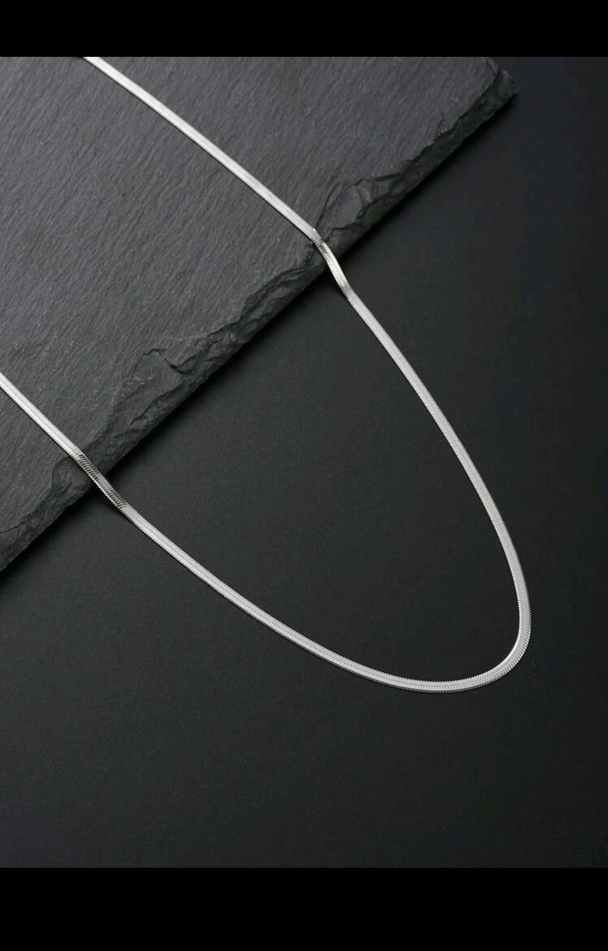 Set Minimalista de Acero Inoxidable - Cadena Plana, Pulsera Snake y Anillo Liso Unisex 3