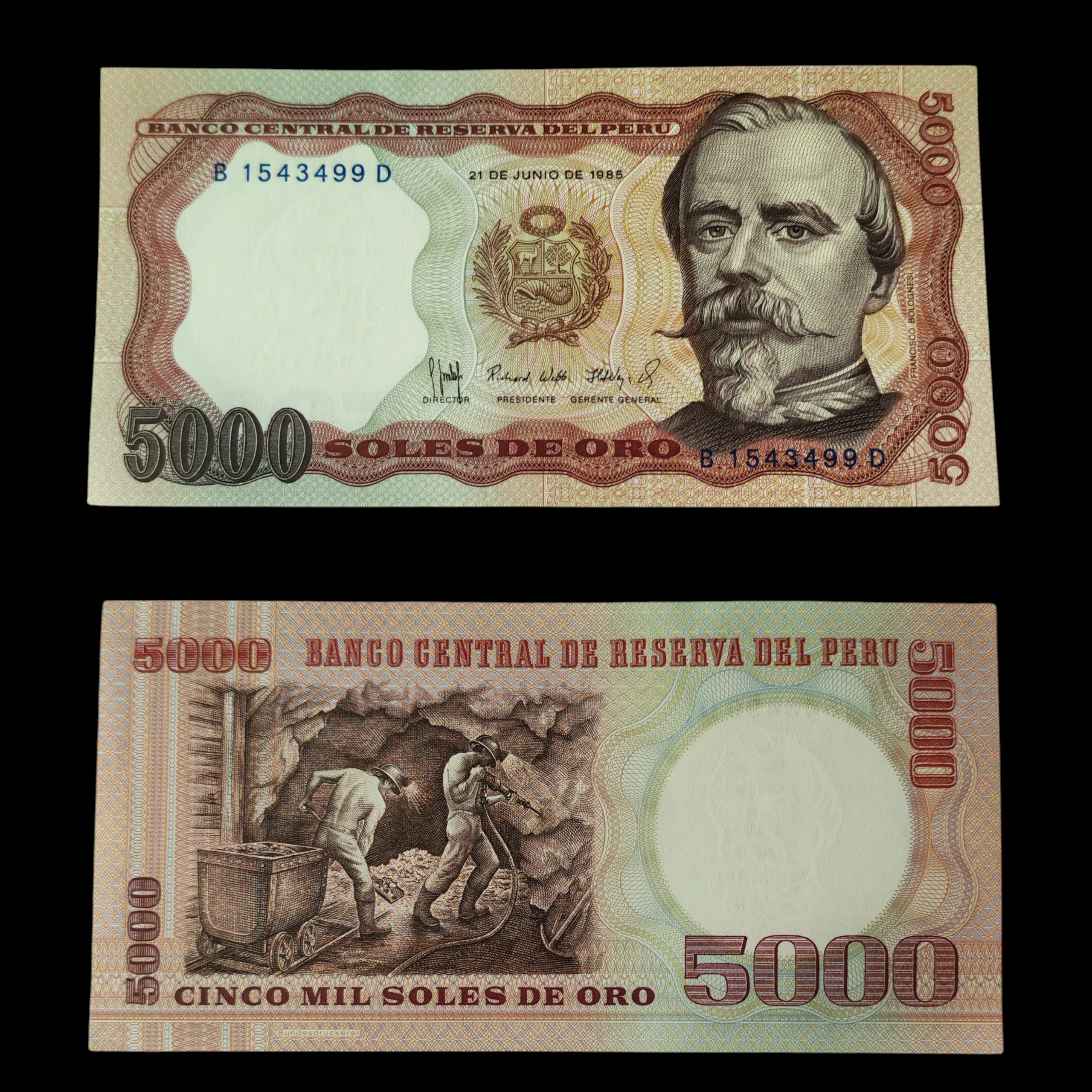 ° Perú 5000 soles de oro UNC