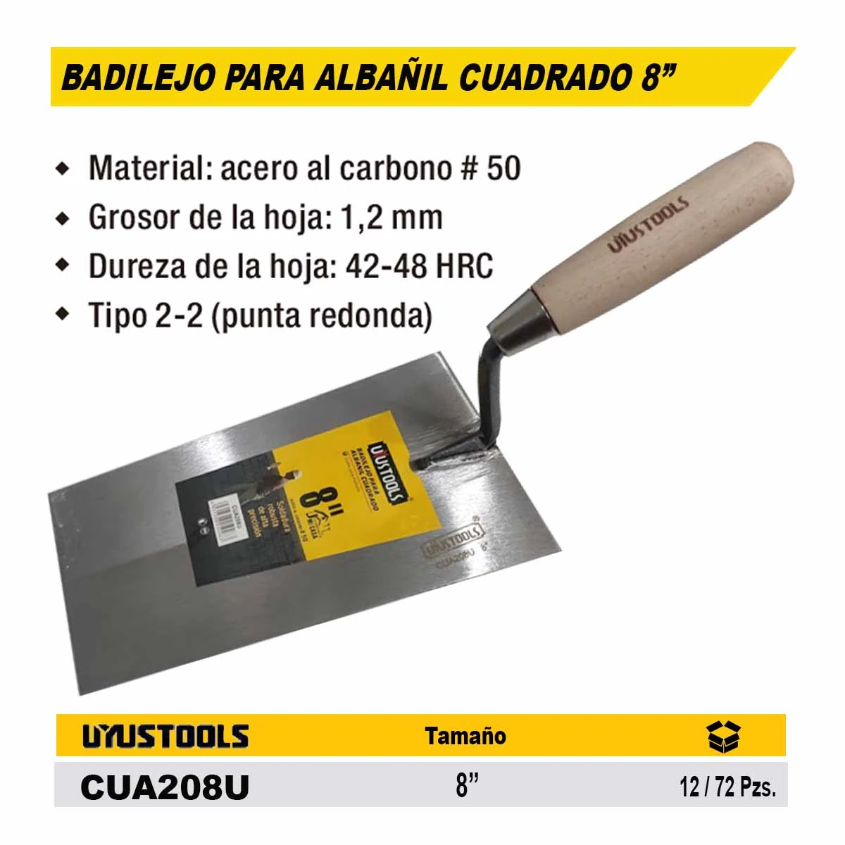 CUCHARA ALBAÑIL Barrilejo CUAD UYUST M/M 8"