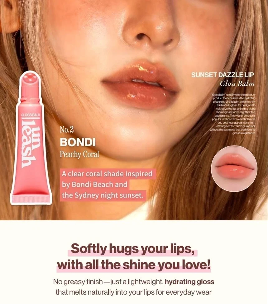 UNLEASHIA Sunset Dazzle Gloss Balm 10g 2