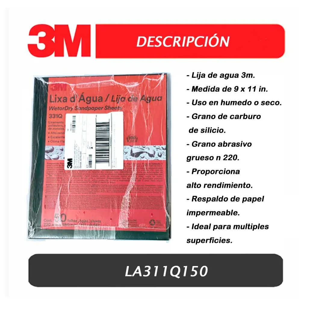 LIJA AGUA 3M-331Q GRANO 150