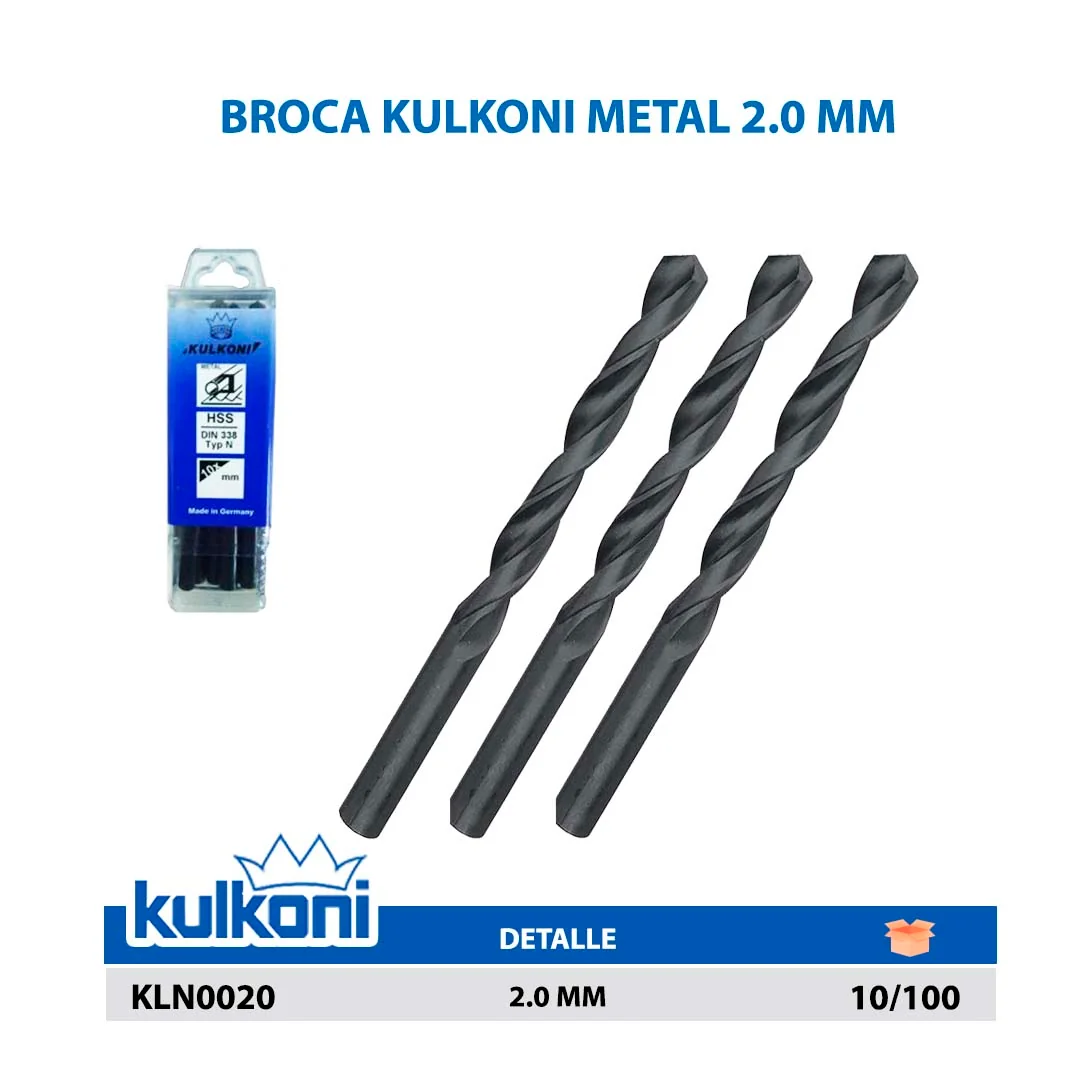 BROCA KULKONI METAL 2.0 MM