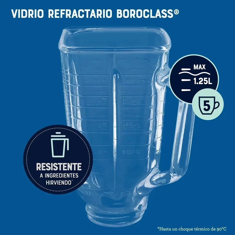 Licuadora Oster Classic  1.25 L cromada con jarra de vidrio 220V 7