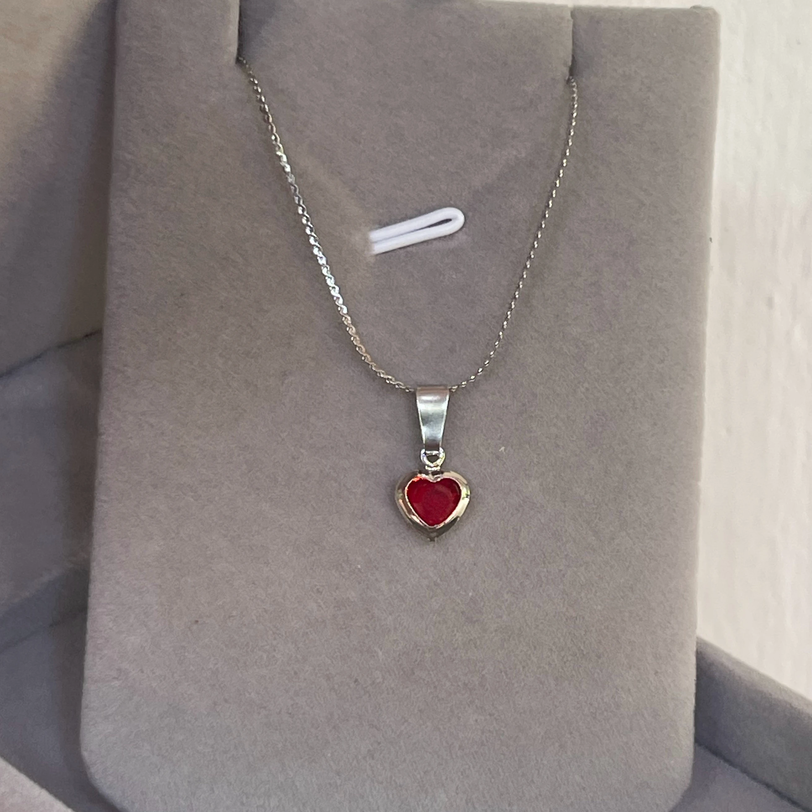 CADENA CORAZONCITOS VERDE/ROJO SILVER 2