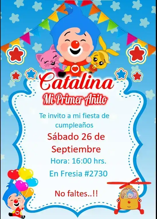 Invitación en Video y estática Plim Plin 3