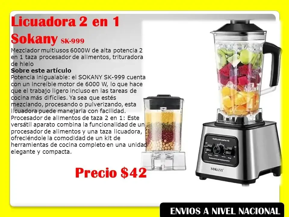 Licuadora sokany con molino incluido  2