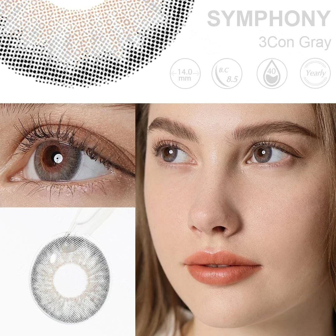 Lentes de contacto - Referencia: SYMPHONY / 3CON GRAY - Diseño con bordes  2