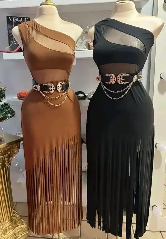 Vestido Largo Vaquero Asimetrico 