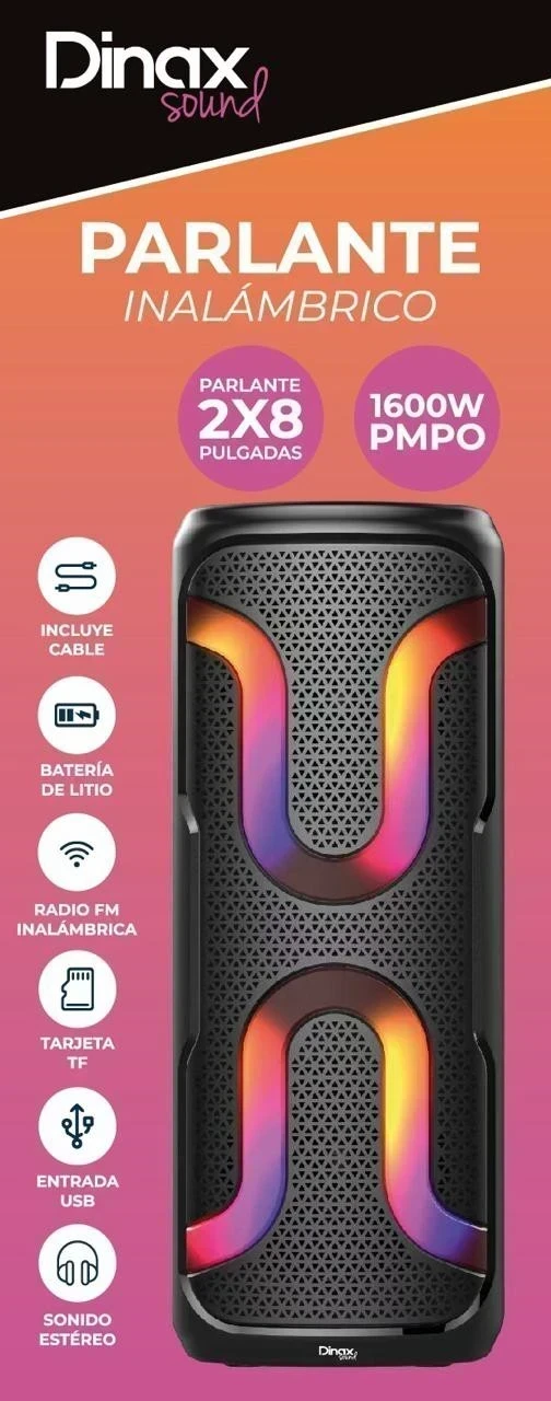 PARLANTE DINAX INALÁMBRICO 2X8