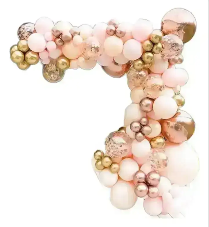Set guirnalda globos perlado/chrome/metalizado rosa 96 pcs