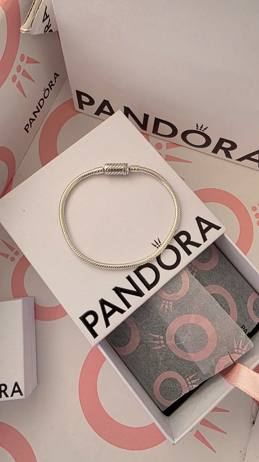 Pandora Moments Sliding Magnetic Clasp Snake Chain silver Bracelet 2
