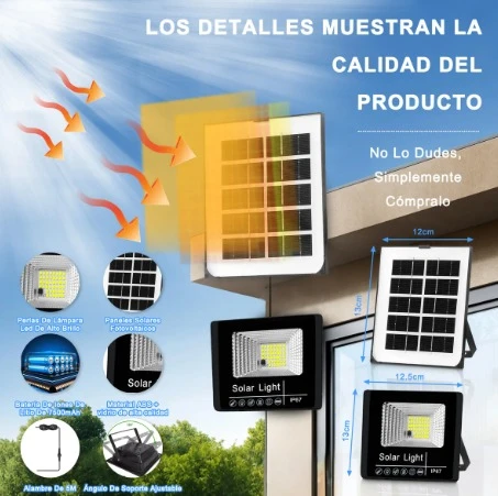 2pzs Lámpara Solar Exterior Con Reflectores Led Para Jardín 200 focos 4