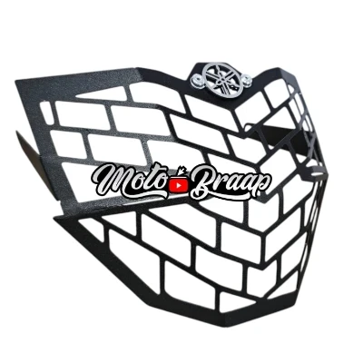 AC Xtz 125 protector de farola acero negro logo 3d cromado ML