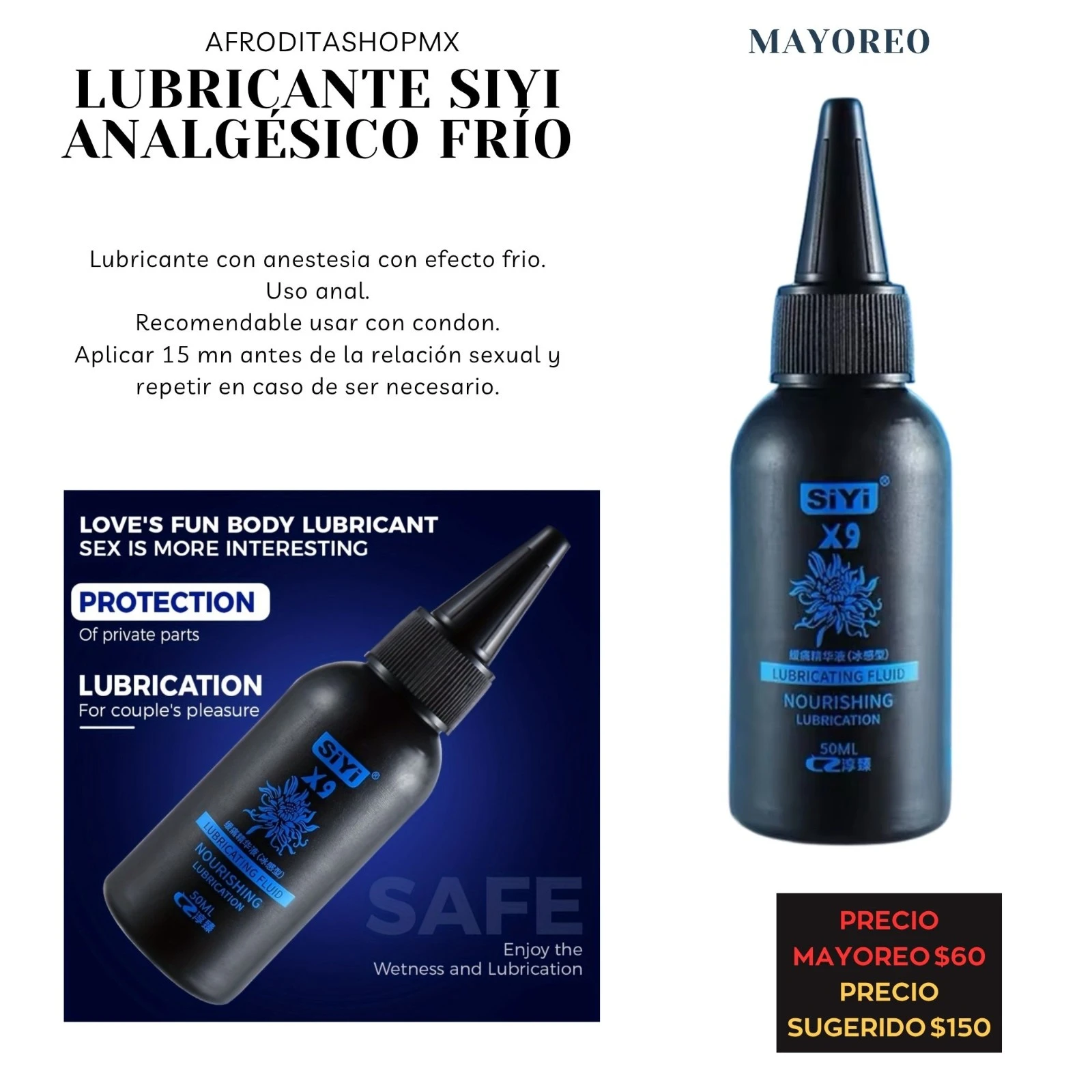 lubricante Siyi Analgésico Frío