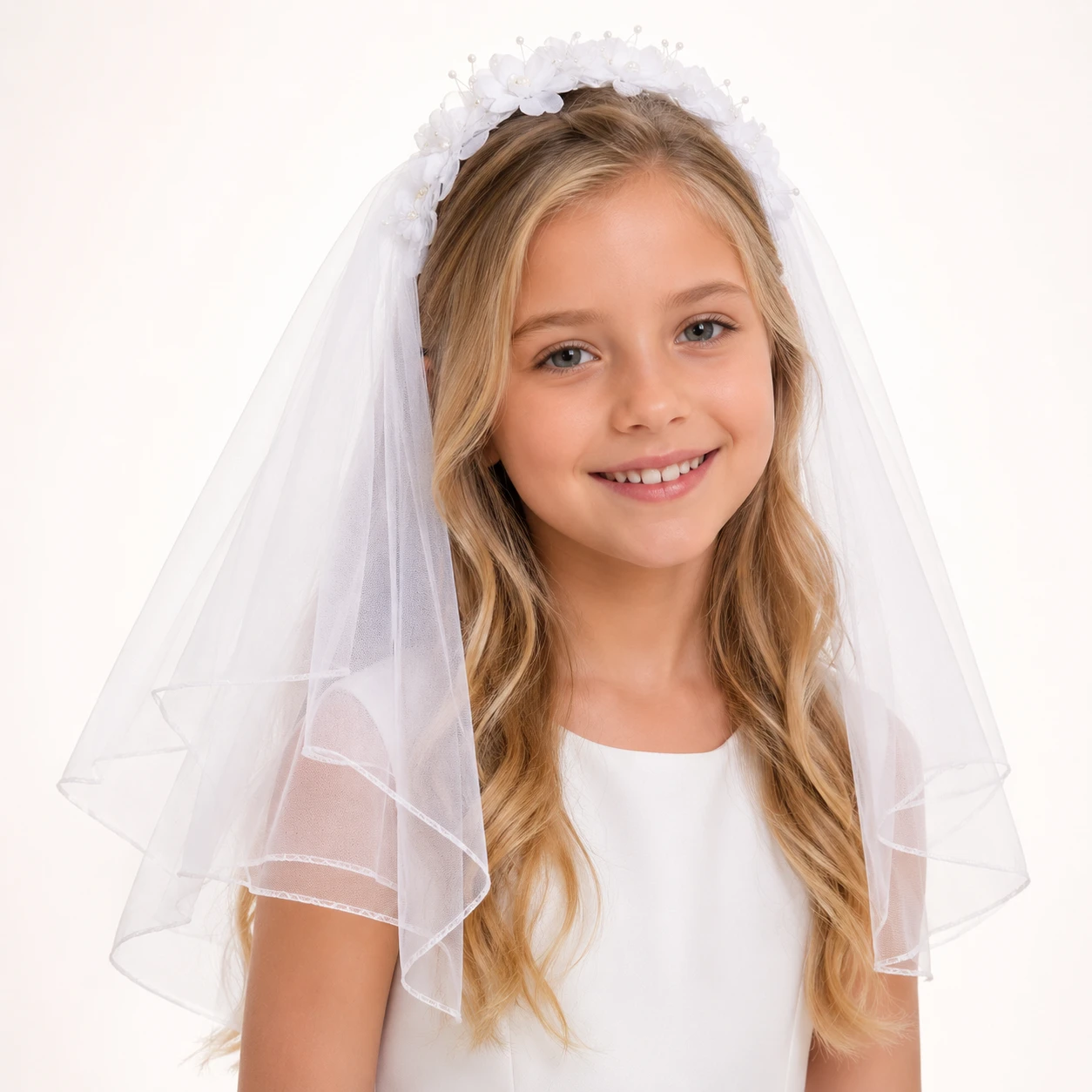VELO CON DIADEMA NIÑA