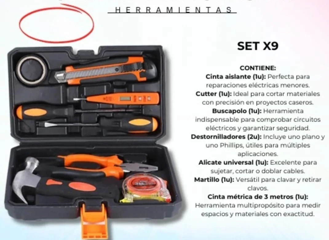 Set 9 herramientas 