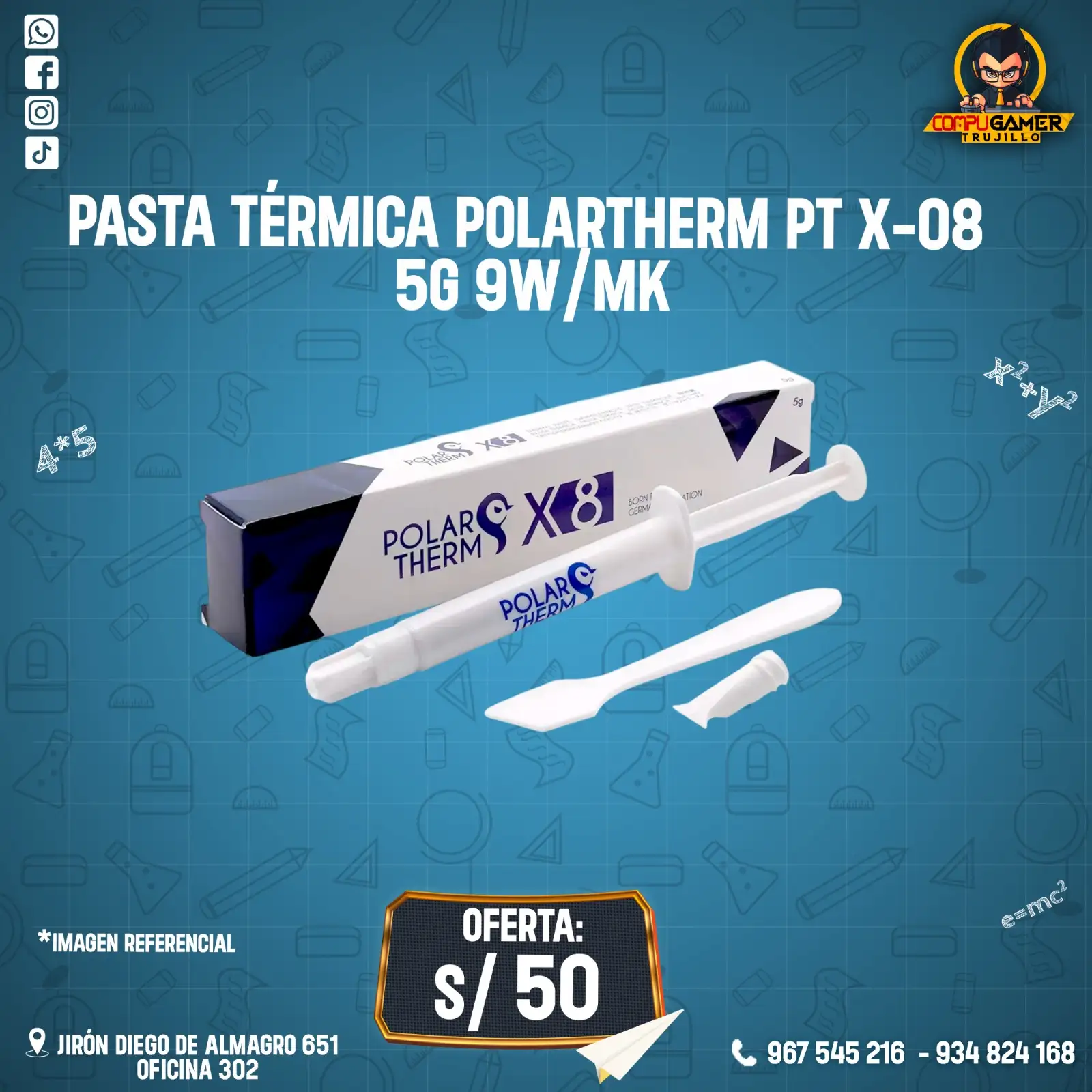 PASTA TÉRMICA POLARTHERN PT X-08 5G 9W/MK