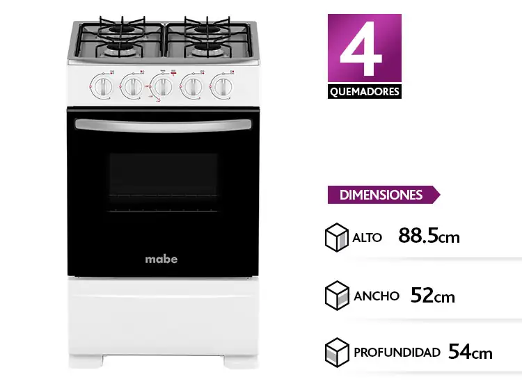 COCINA MABE CMC20ABX 4 PLATOS