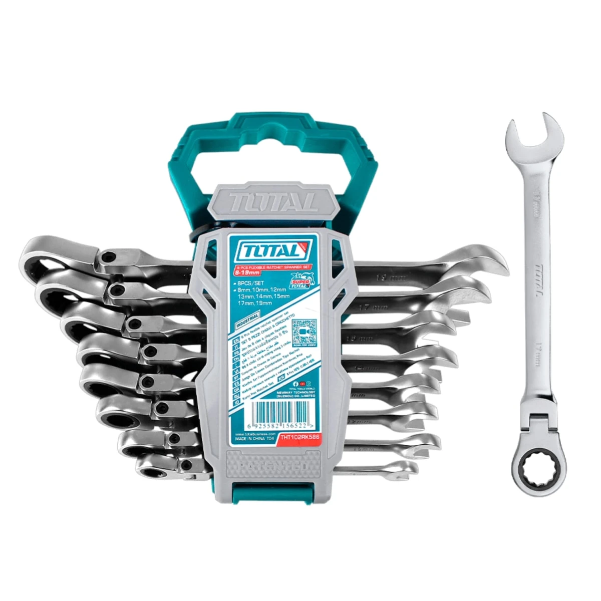 THT102RK586 Set de llaves combinadas con ratchet flexible 8pcs total