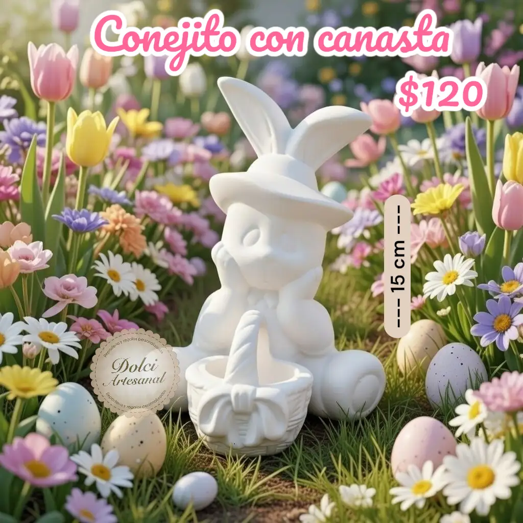 Conejo & conejita con canasta 