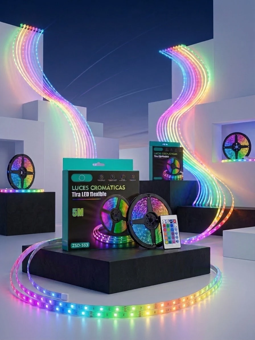 SERIE DE LUCES LED FLEXIBLES 5 metros 