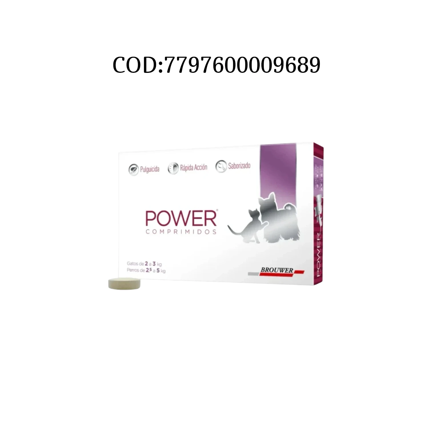 COMPRIMIDO POWER  2,5A5KG GATO 2A3KG