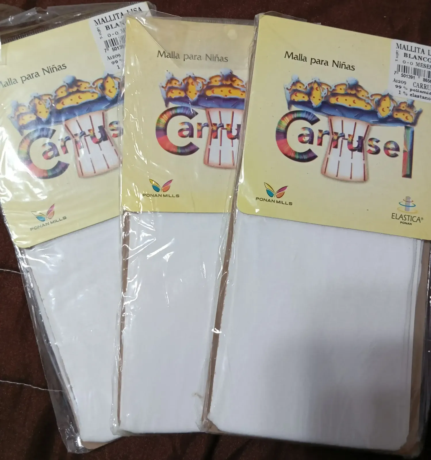 Malla lisa de poliamida nylon delgadas Carrusel 0-0 0-6 m blanco