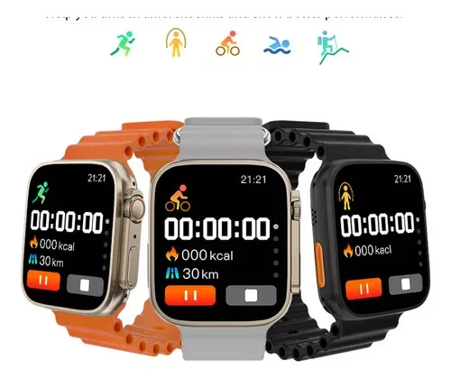 Combo Reloj T8 Ultra Big 2.0 + Audífonos + 2 Correas 2