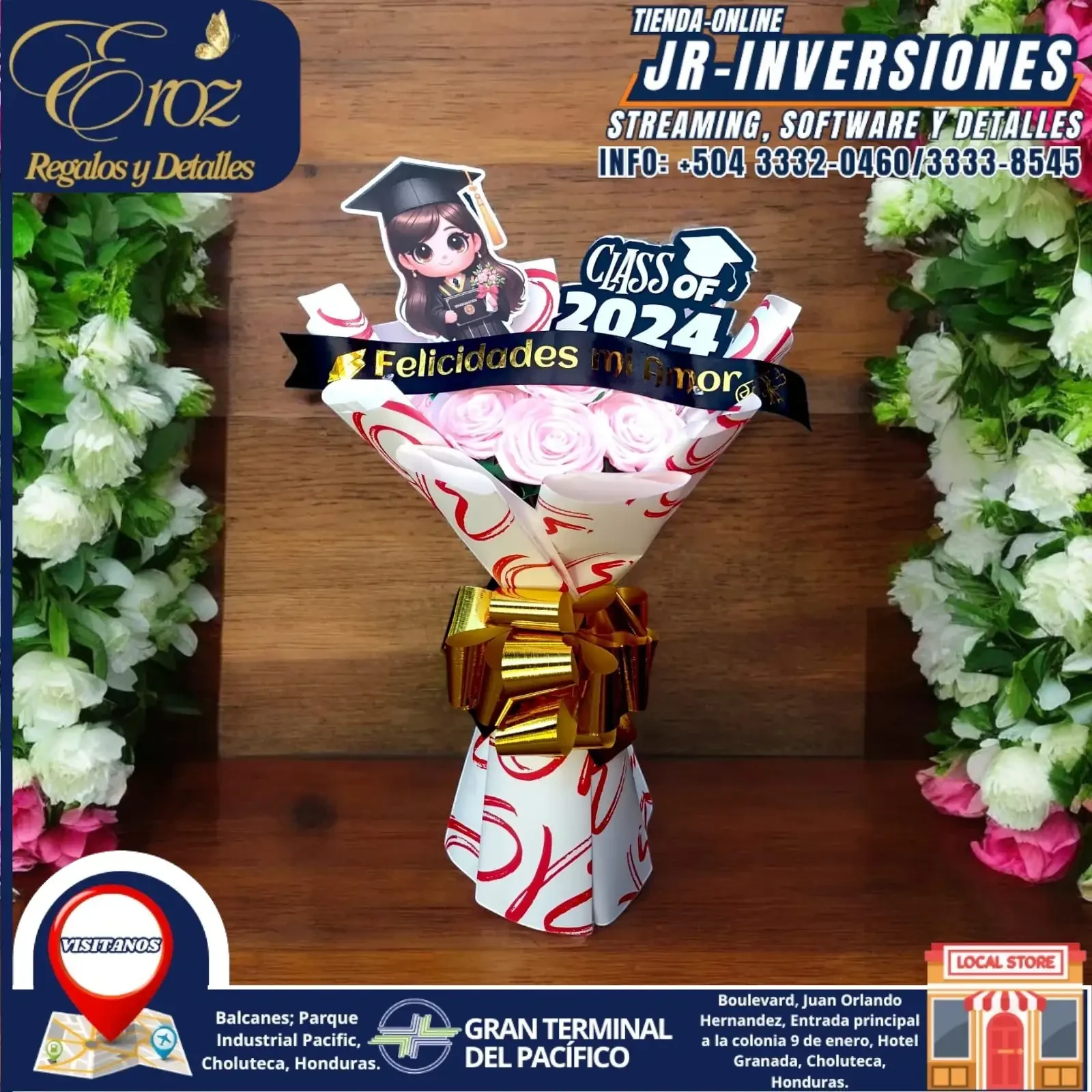 RAMO DE 12 ROSAS GRADUACION V.I.P