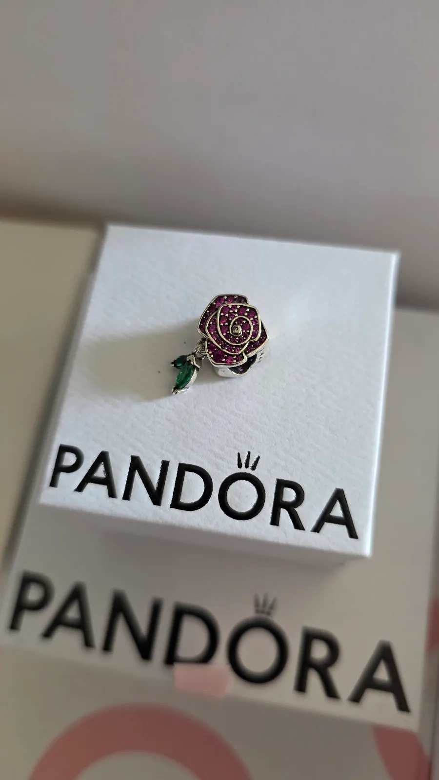 Pandora Sparkling Rose in Bloom Charm 3