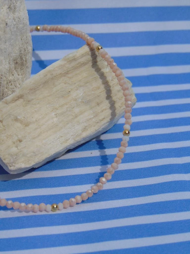 CHOKER ACERO DOR MURANO BEIGE