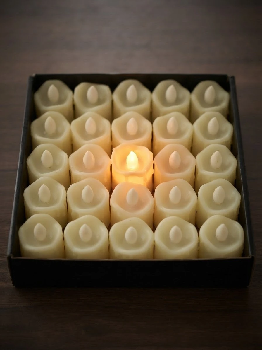 caja con 24 velas con efecto derretido 2