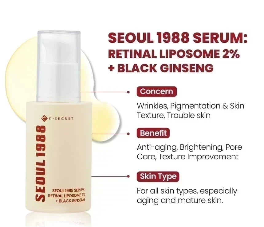 KSECRET - SEOUL 1988 Serum : Retinal Liposome 2% + Black Ginseng [30ml] 2