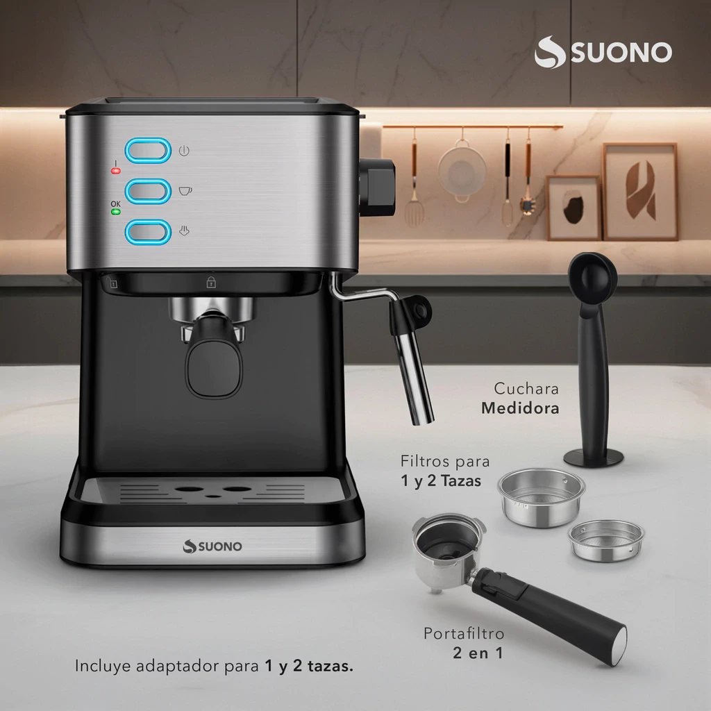 Cafetera Espresso con Vaporizador de Leche 20 Bar 3