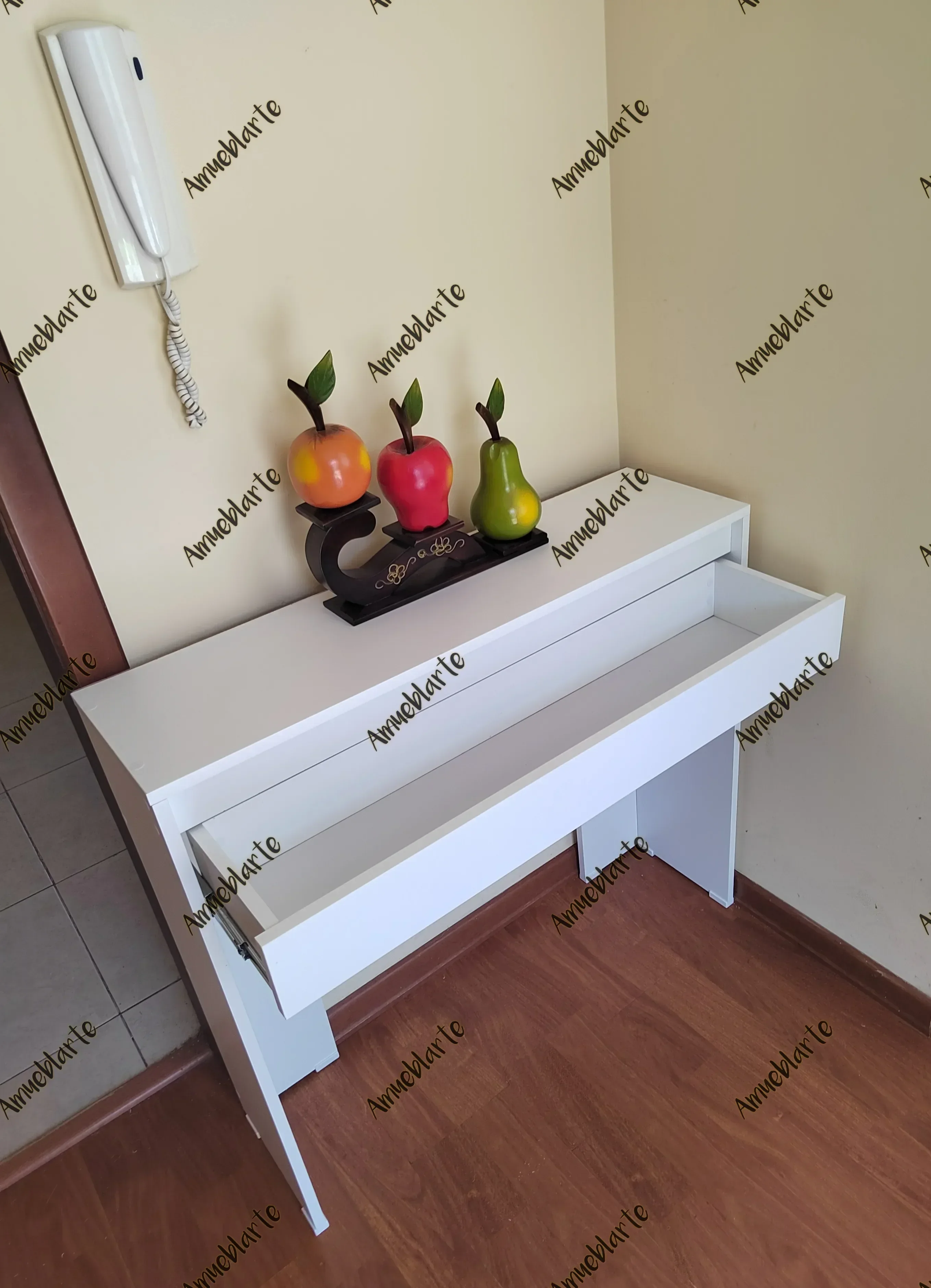 Recibidor blanco con cajón  7