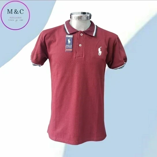 Playera Polo Talla M  diseño en cuello y mangas