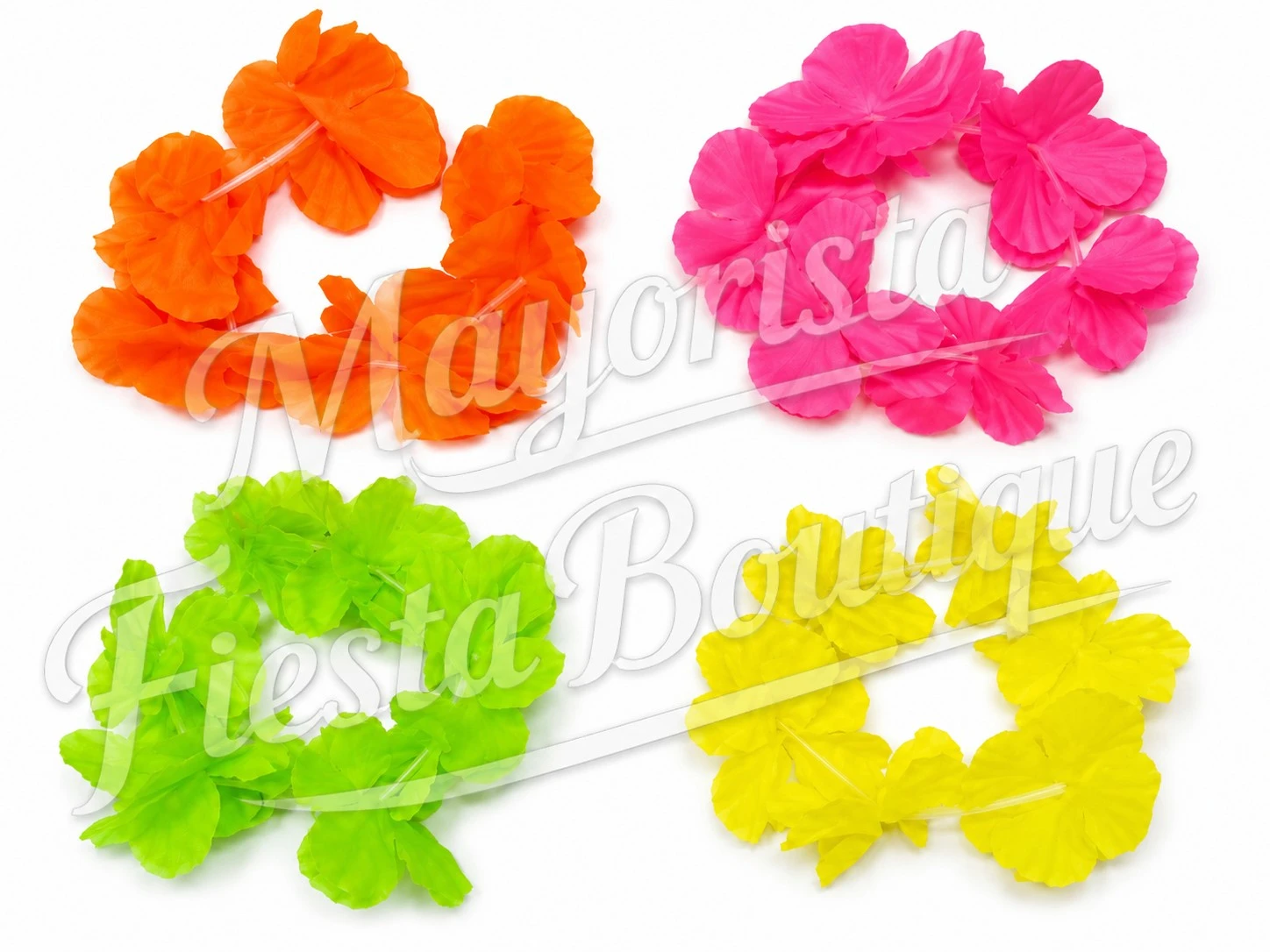 Pulseras hawaianas fluor par.