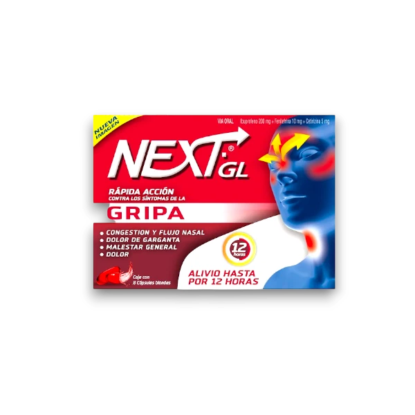 NEXT GL X 48 CAP BLANDA IBUPROFENO CETIRIZINA FENILEFRINA