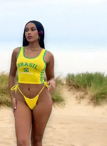 Crop Top Brasil Tiras Amarilla 2