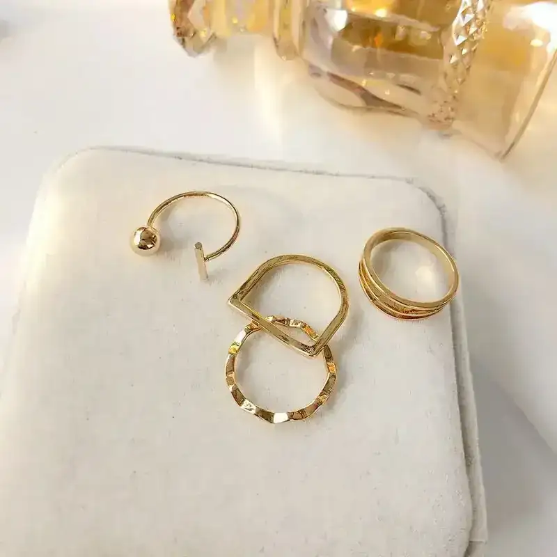 Set x4 Anillos Tromel Dorados REF: D08 3