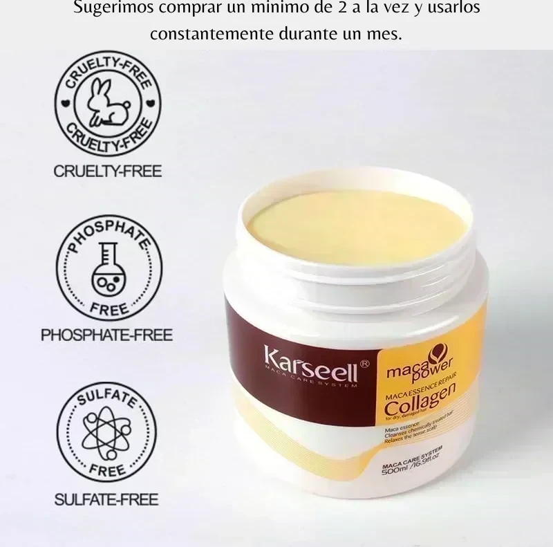 Karseell Tratamiento Capilar Con Colágeno, Reparación Profunda. 500gt 2