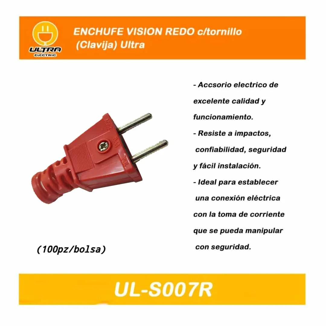 ENCHUFE VISION REDO c/tornillo (Clavija) Ultra 