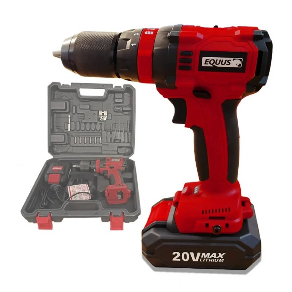 Taladro Inalambrico con Percutor Motor Brushless / 1 Maletin / 1 baterias 20V 𝙀𝙌𝙐𝙐𝙎
