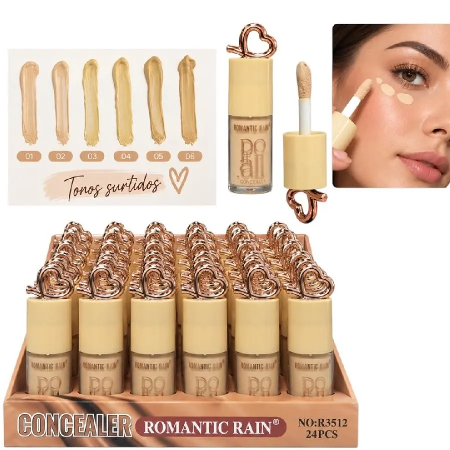 corrector líquido concealer tapa de corazon tonos surtidos romantic