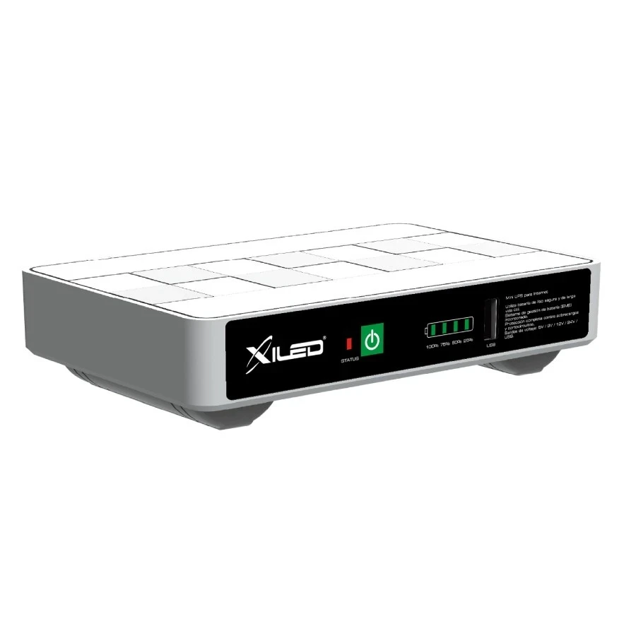 MINI UPS PUERTO DE SALIDA POTENCIA 18W PUERTO 24V SALIDAS DC 5V/9V/12V BAT INTERNA 12000MAH