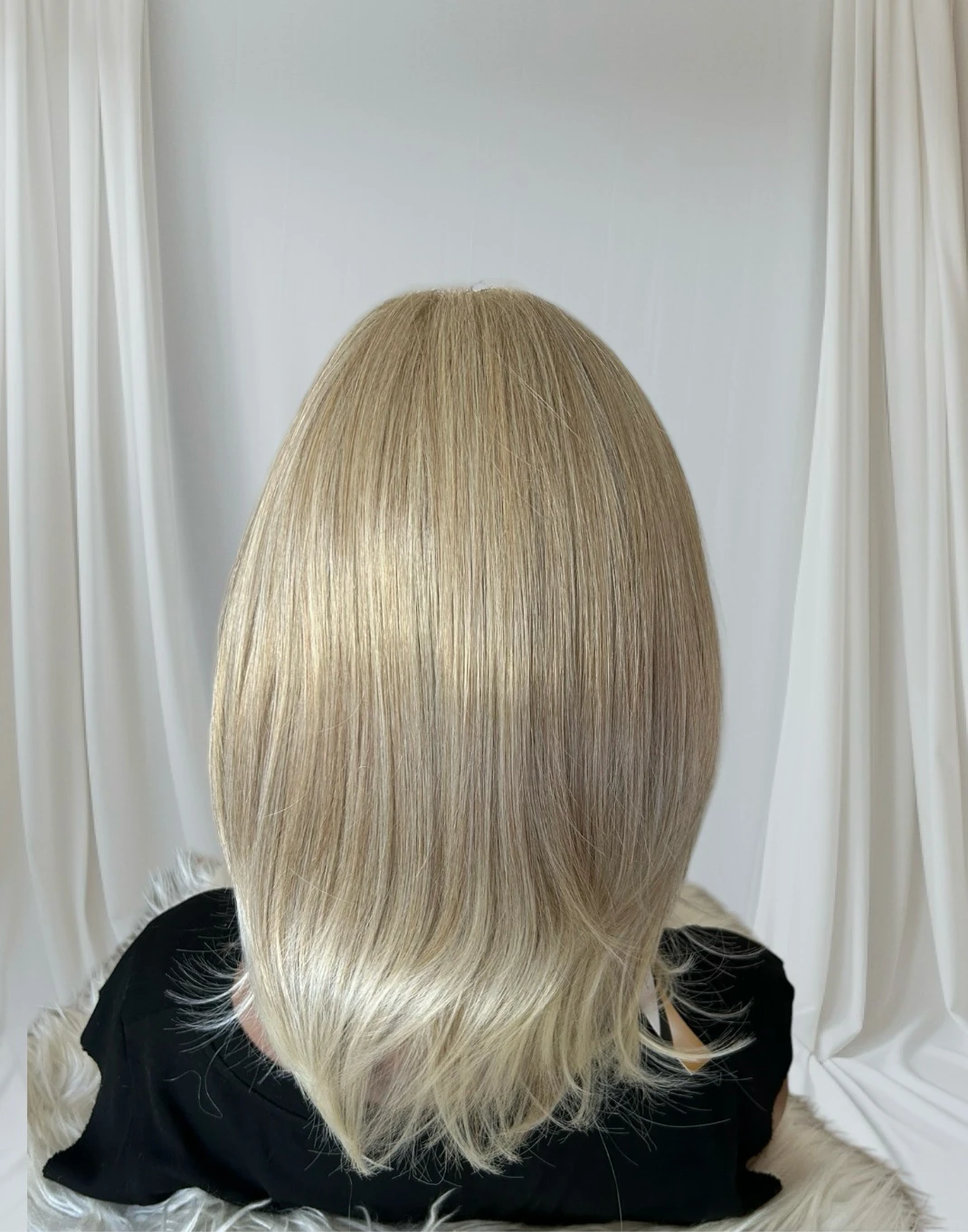 Peluca rubia platino con frontal , 14 pulgadas 2