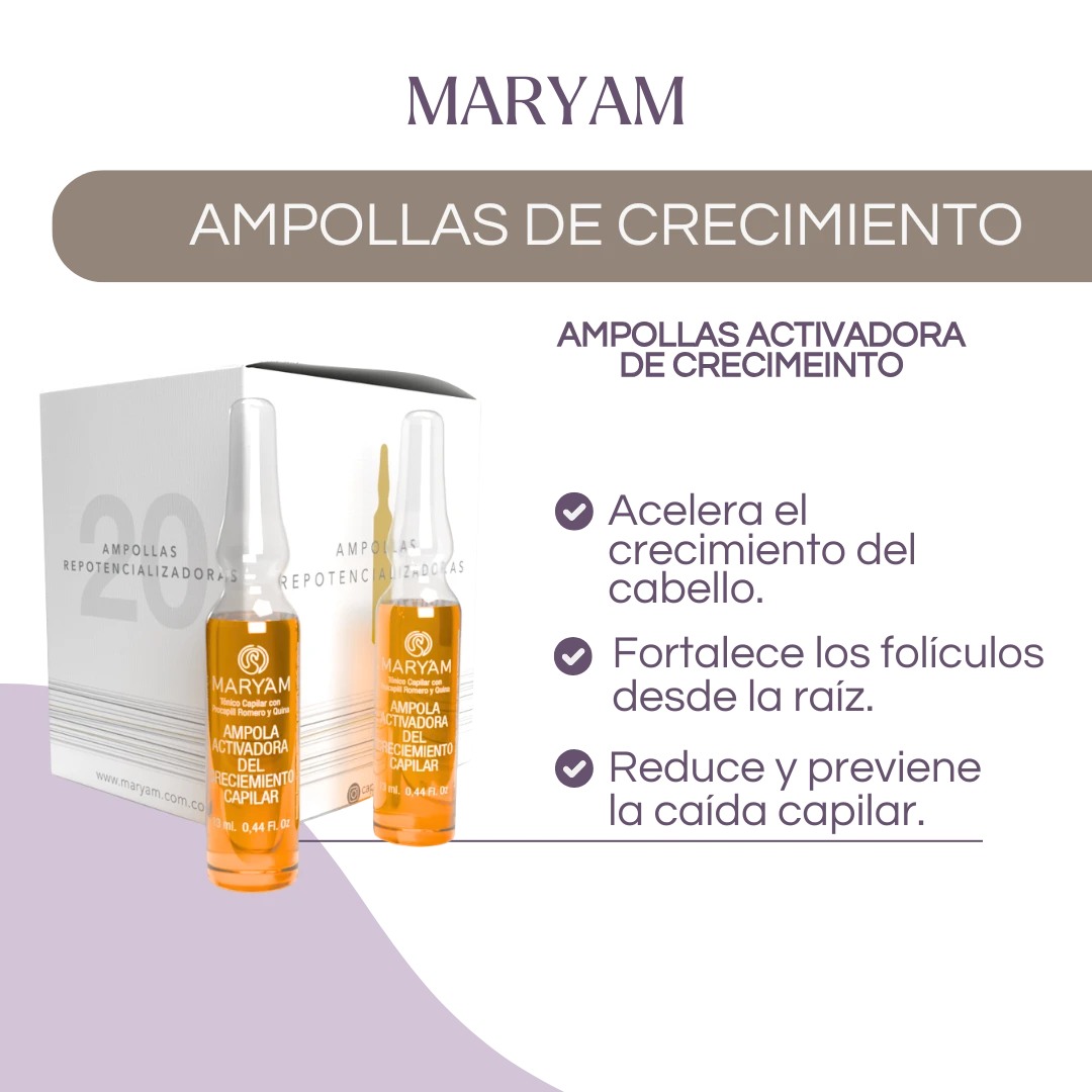 Ampolla activadora de crecimiento capilar maryam
