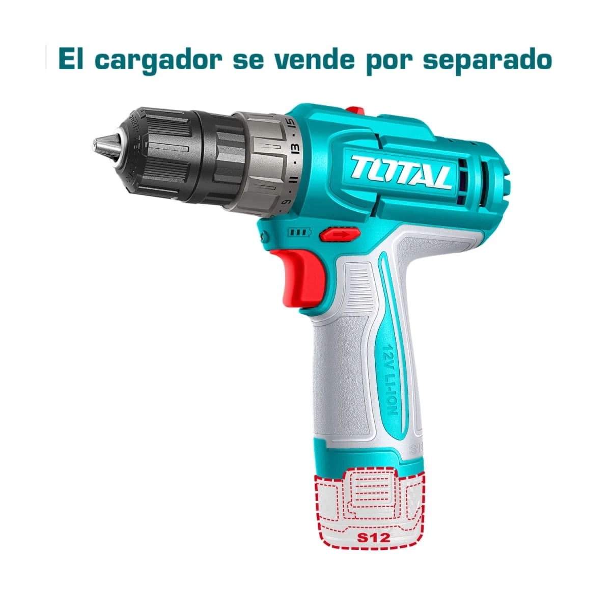 TDLI122061 Taladro atornillador 12v 20nm + batería tipo c mango ergonomico total 3
