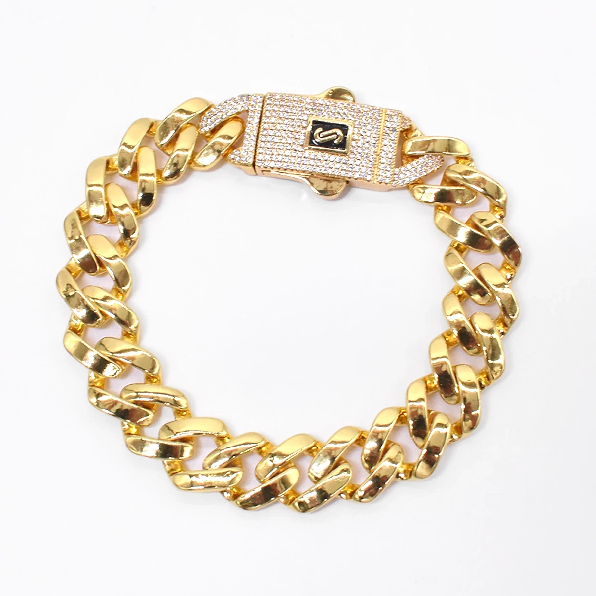 ESCLAVA GRUESA  EN ORO CON DIAMANTES 4