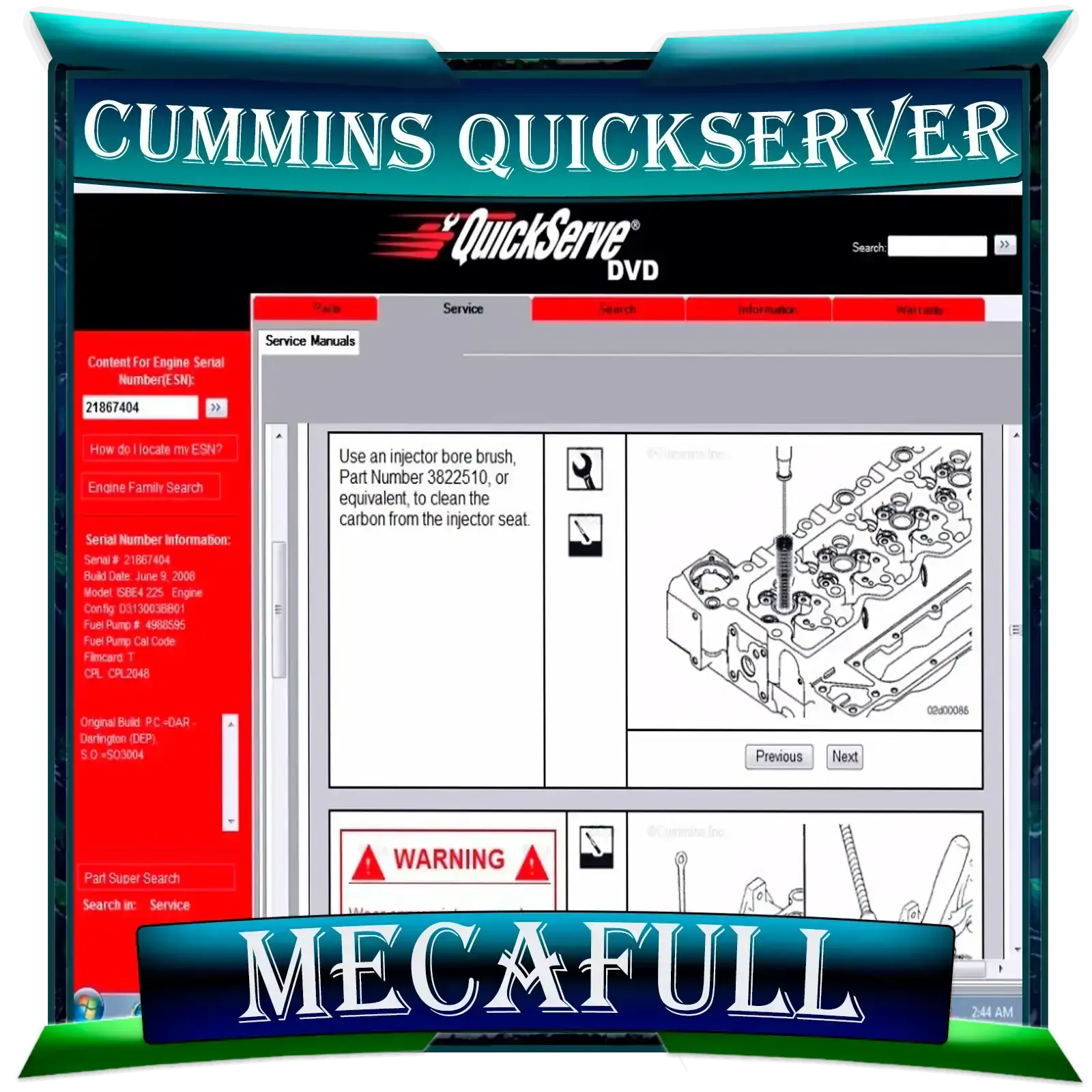 CUMMINS QUICKSERVER DVD OFFLINE 